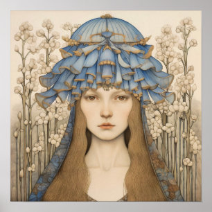 Bluebell Portrait Art Print Poster