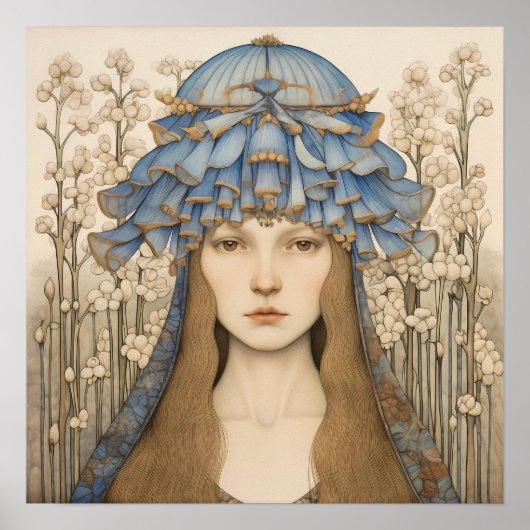 Bluebell Portrait Art Print Poster (Vorne)