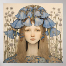 Bluebell Portrait Art Print