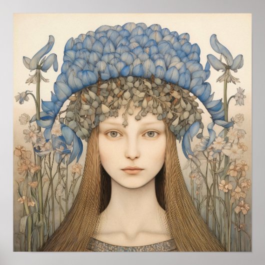 Bluebell Portrait Art Print Poster (Vorne)