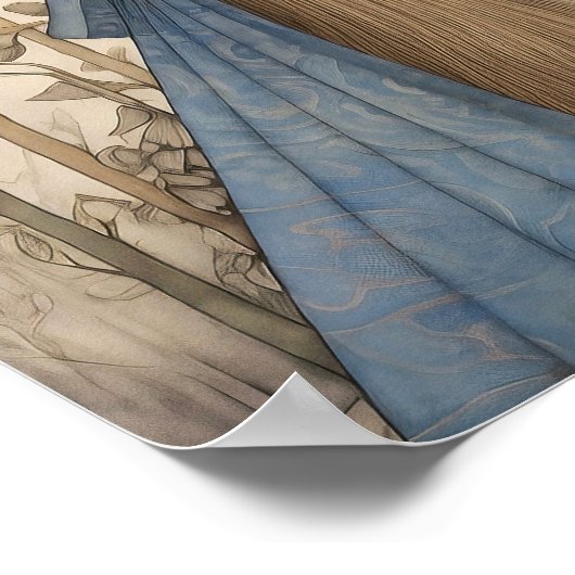 Bluebell Portrait Art Print Poster (Ecke)