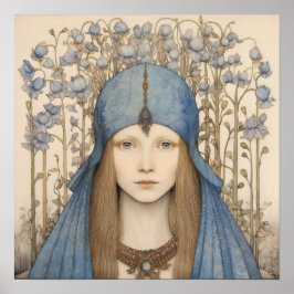 Bluebell Portrait Art Print Poster