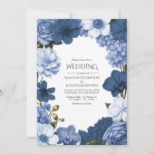 Bluebell Smoke, Marine Slate & Winter Sky Wedding Einladung (Vorderseite)