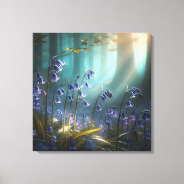 Bluebell-Verzauberung: Forest Light Ballet Leinwanddruck