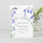 bluebell watercolor wedding invitation einladung (Stehend Vorderseite)