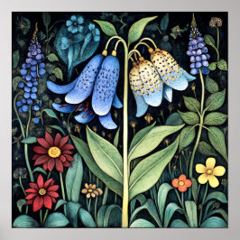 Bluebell Whimsical Painting Art Print Poster