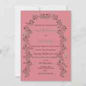 Bluebell Wildblumen Arch Wedding Set Dusty Rose Einladung (Vorderseite)