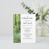 Bluebell Wood Celebration of Life Card Einladung (Stehend Vorderseite)