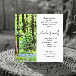 Bluebell wood Funernouncement Card Einladung