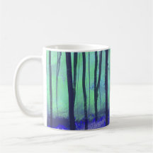 "Bluebell Wood" Green Blue Spring Art