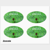 Bluebell Wood Igel Ovaler Aufkleber (Blatt)