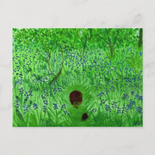 Bluebell Wood Igel Postkarte (Vorderseite)