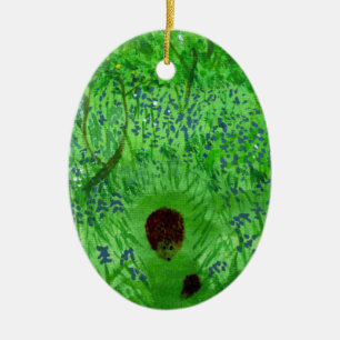 Bluebell Wood mit Igeln Keramik Ornament