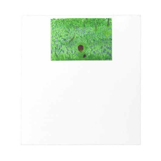 Bluebell Woodland Igel Notizblock (Vorderseite)