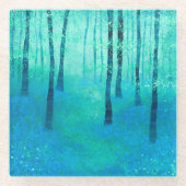 Bluebell Woodland Malerei Glasuntersetzer (Vorderseite)