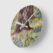 Bluebell Woods  Runde Wanduhr (Winkel)