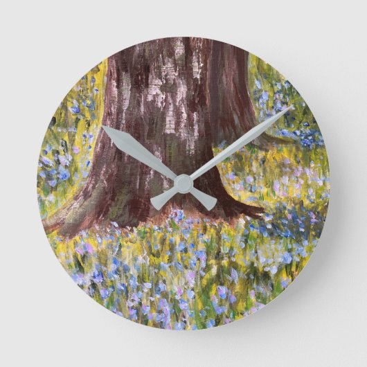 Bluebell Woods  Runde Wanduhr (Vorderseite)