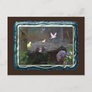 Bluebellfeld mit Einhörnchen Postkarte