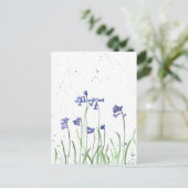 Bluebells Aquarell Bluebell Wildblume Natur Postkarte (Stehend Vorderseite)