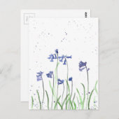 Bluebells Aquarell Bluebell Wildblume Natur Postkarte (Vorne/Hinten)