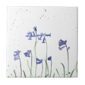 Bluebells Aquarellblau hübsch elegant Fliese (Vorderseite)