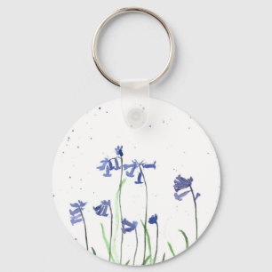Bluebells Aquarellblüten Natur Schlüsselanhänger