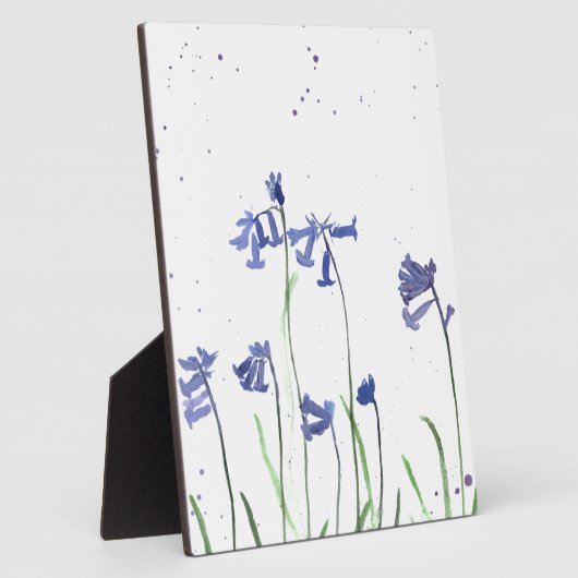 Bluebells Aquarellmalerei Fotoplatte (Seite)