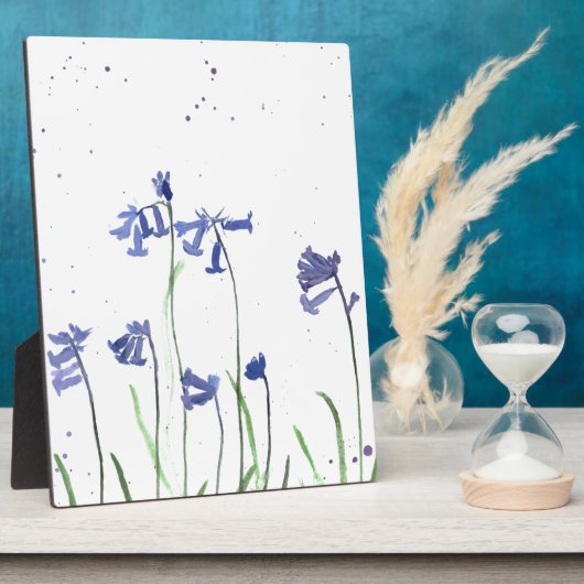Bluebells Aquarellmalerei Fotoplatte (Seite)