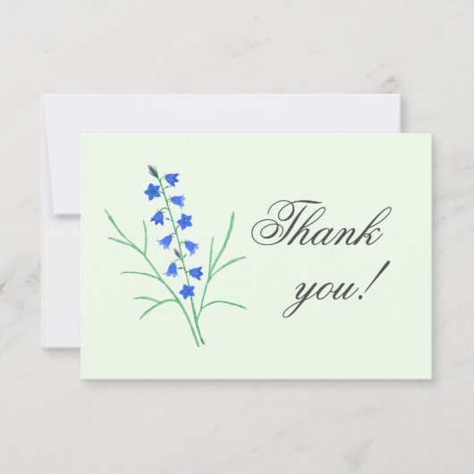 Bluebells Blassgelbe Hochzeit Danke Karte (Vorderseite)