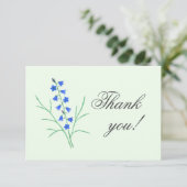 Bluebells Blassgelbe Hochzeit Danke Karte (Stehend Vorderseite)