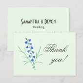 Bluebells Blassgelbe Hochzeit Danke Karte (Vorne/Hinten)