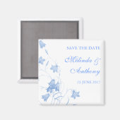 Bluebells - Blau Save the Date Magnet (Vorderseite/Rückseite)