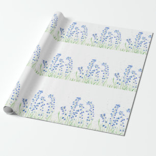 Bluebells blaue Blüten Wasserfarbe Blütenblüte Rus Geschenkpapier