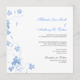 Bluebells - blaue quadratische Hochzeits-Einladung Einladung