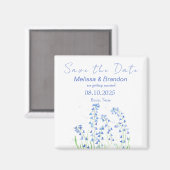 Bluebells Blauer Frühling Rustikale Hochzeit Magnet (Vorderseite/Rückseite)
