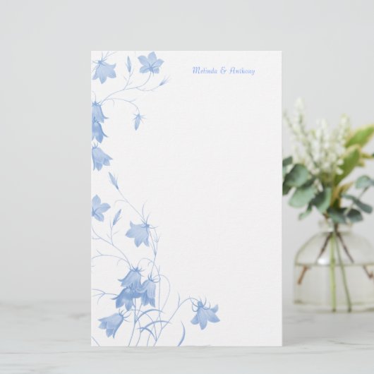 Bluebells - Blue 5.5 x 8.5 Stationery Briefpapier (Stehend Vorderseite)