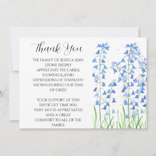 Bluebells Blue Floral Beerdigung Tod Vielen Dank Einladung