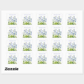 Bluebells Blue Floral Brautparty Hochzeiten Quadratischer Aufkleber (Blatt)