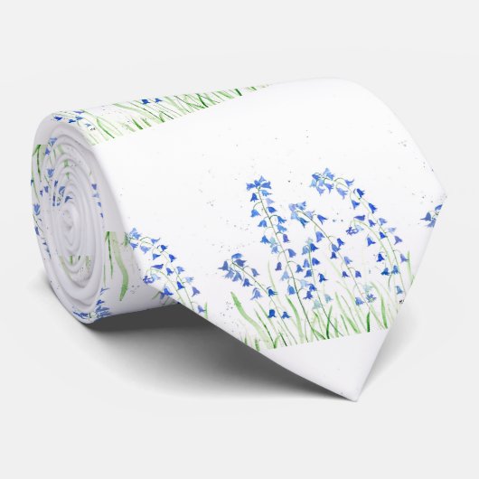 Bluebells Bluebells Blumenmuster Blumenmuster Krawatte (Gerollt)