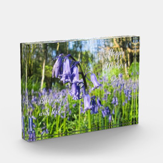 Bluebells blühen - Personalisierter Muttertag Fotoblock (Links)