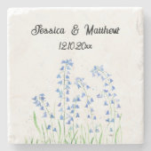 Bluebells Blume Blumen Wasserfarben Natur Hochzeit Steinuntersetzer (Vorderseite)