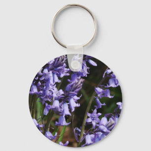 Bluebells Blume Naturfloralblau Lila Blume Schlüsselanhänger