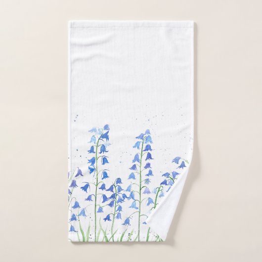 Bluebells Blume Wasserfarbenwald Badhandtuch Set (Handtuch)