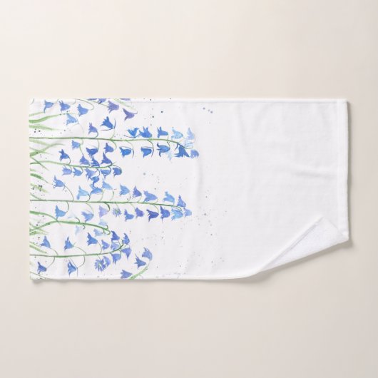 Bluebells Blume Wasserfarbenwald Badhandtuch Set (Handtuch)