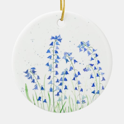 Bluebells Blumen Keramik Ornament (Vorne)
