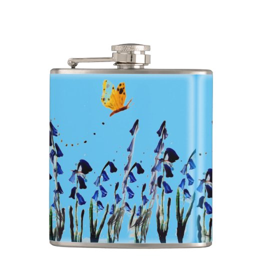 Bluebells Butterfly Custom Color Flachmann (Vorderseite)