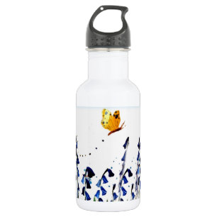 Bluebells Butterfly Spring Floral Edelstahlflasche