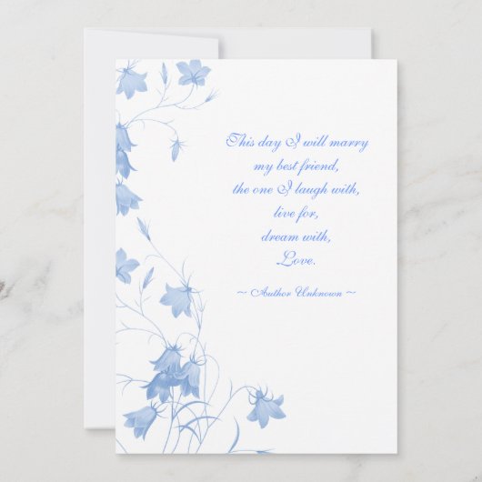 Bluebells - Einladung zur Hochzeit in blauer 12x18 (Rückseite)