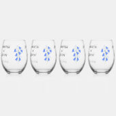 Bluebells Four Stemless Wine Glasses Weinglas Ohne Stiel (Vorderseite)