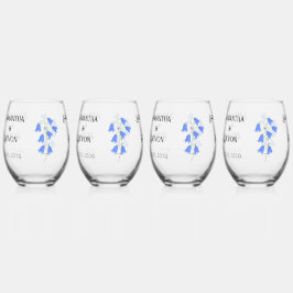Bluebells Four Stemless Wine Glasses Weinglas Ohne Stiel